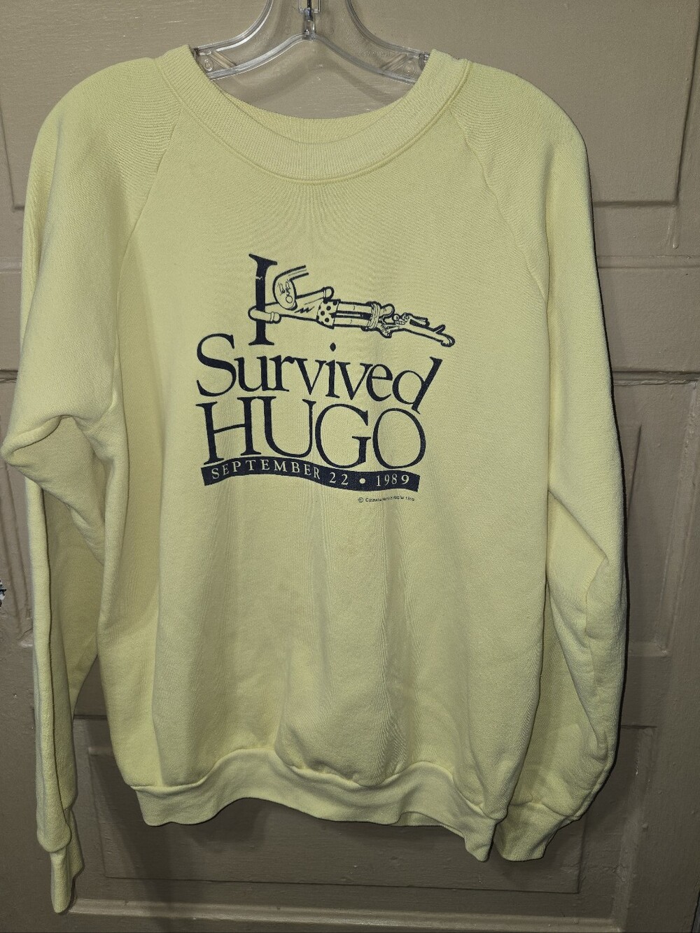 I Survived Hugo Sept. 22nd 1989 Vintage Yellow Sweatshirt